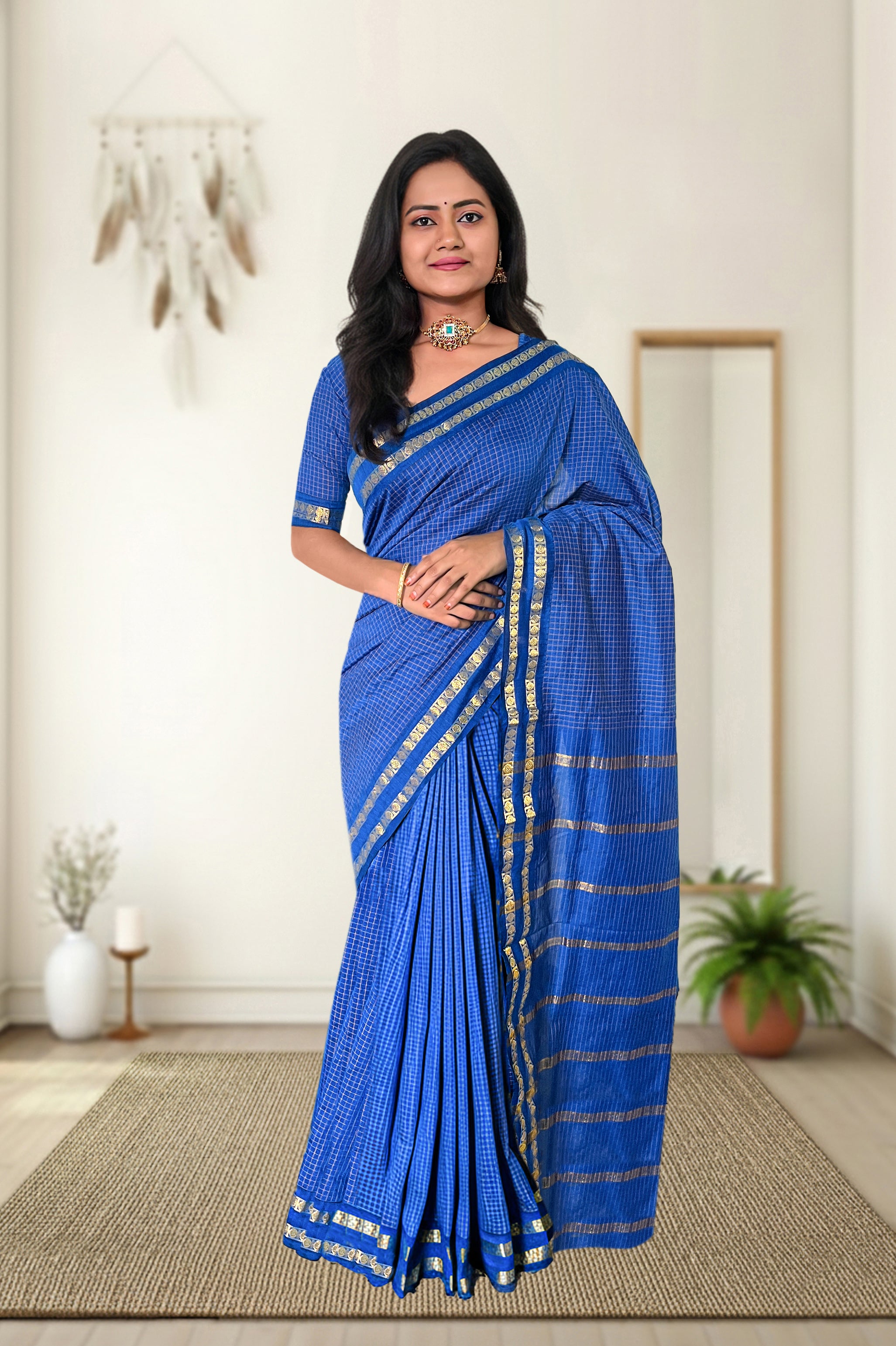Kalyani Checked Cotton Saree