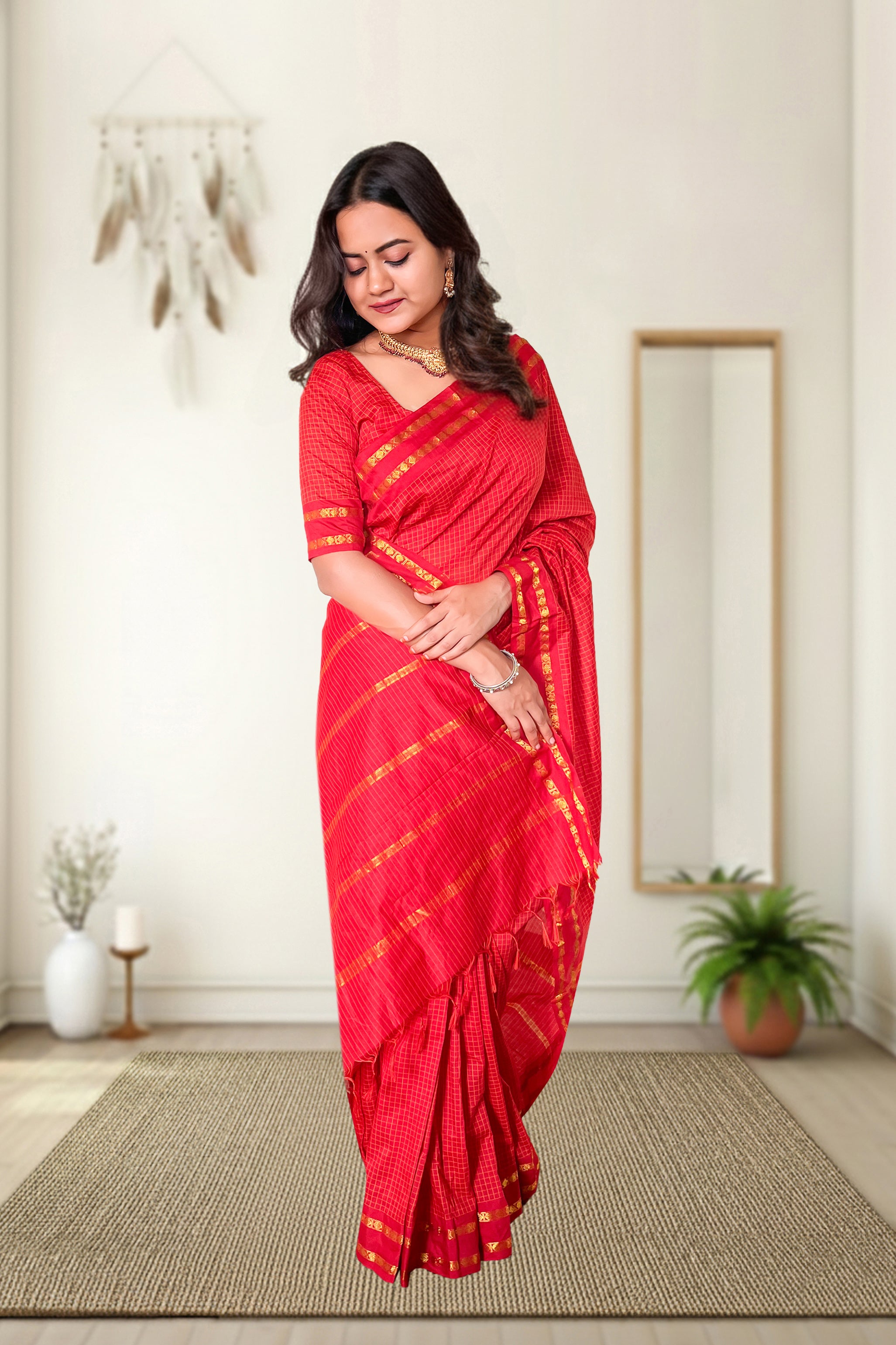 Kalyani Checked Cotton Saree