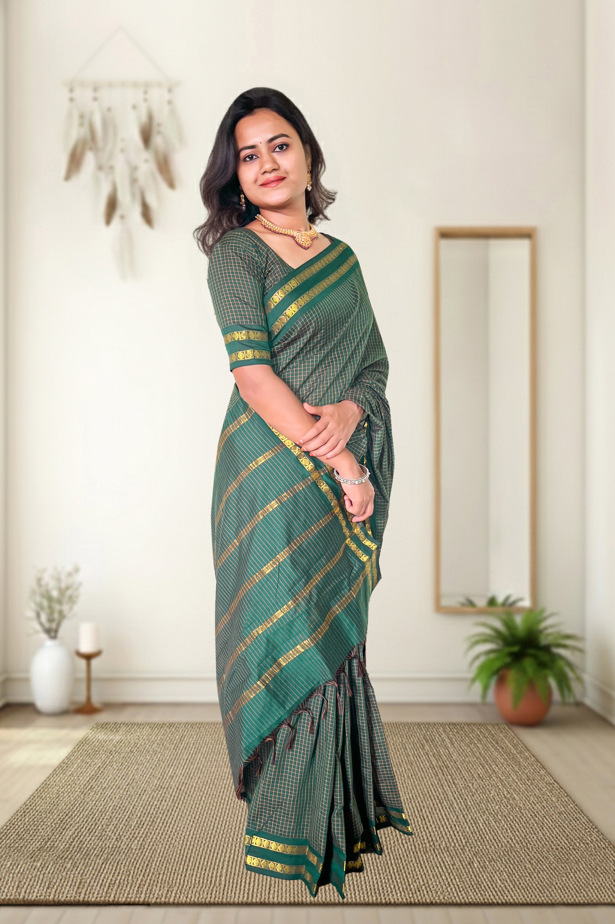 Kalyani Checked Cotton Saree