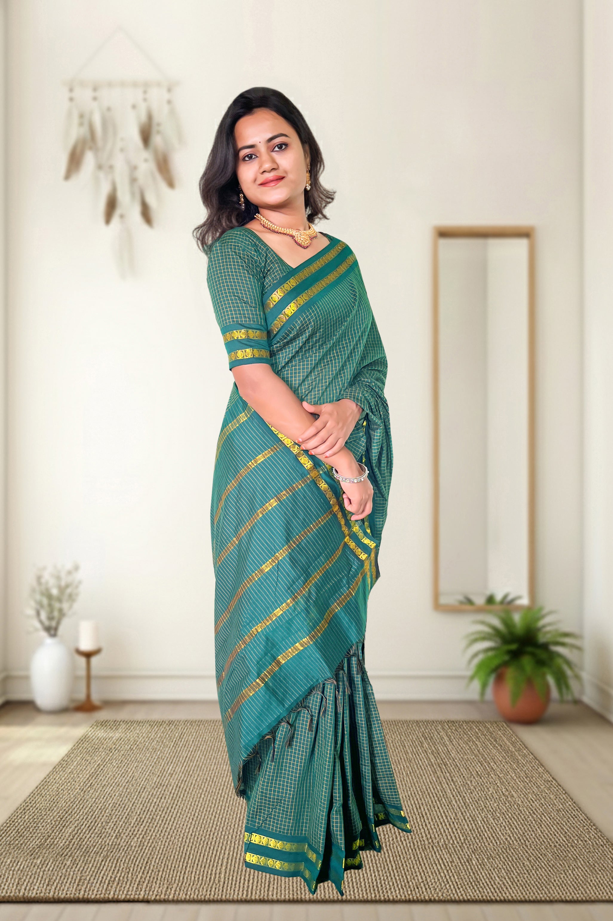 Kalyani Checked Cotton Saree