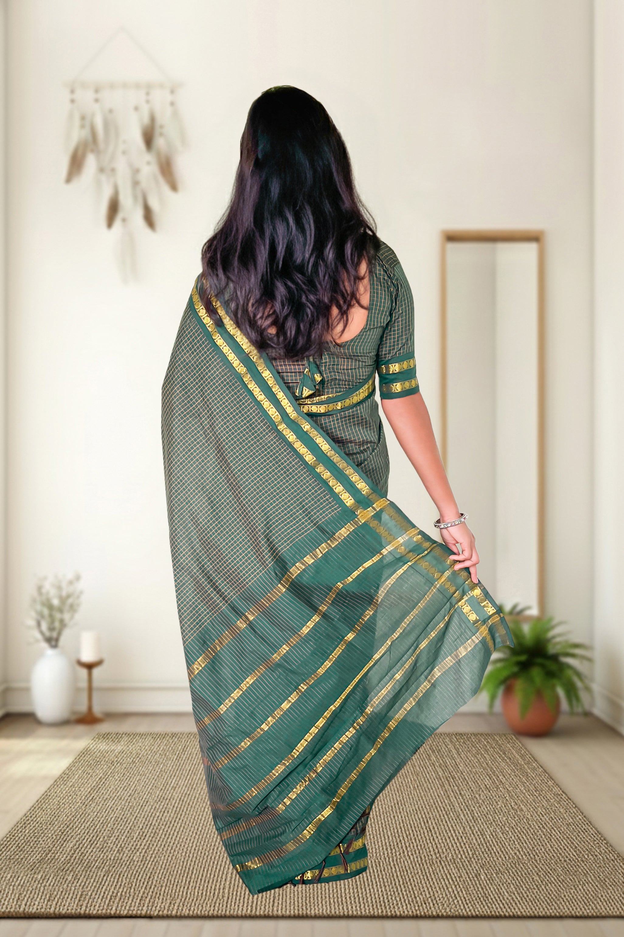 Kalyani Checked Cotton Saree