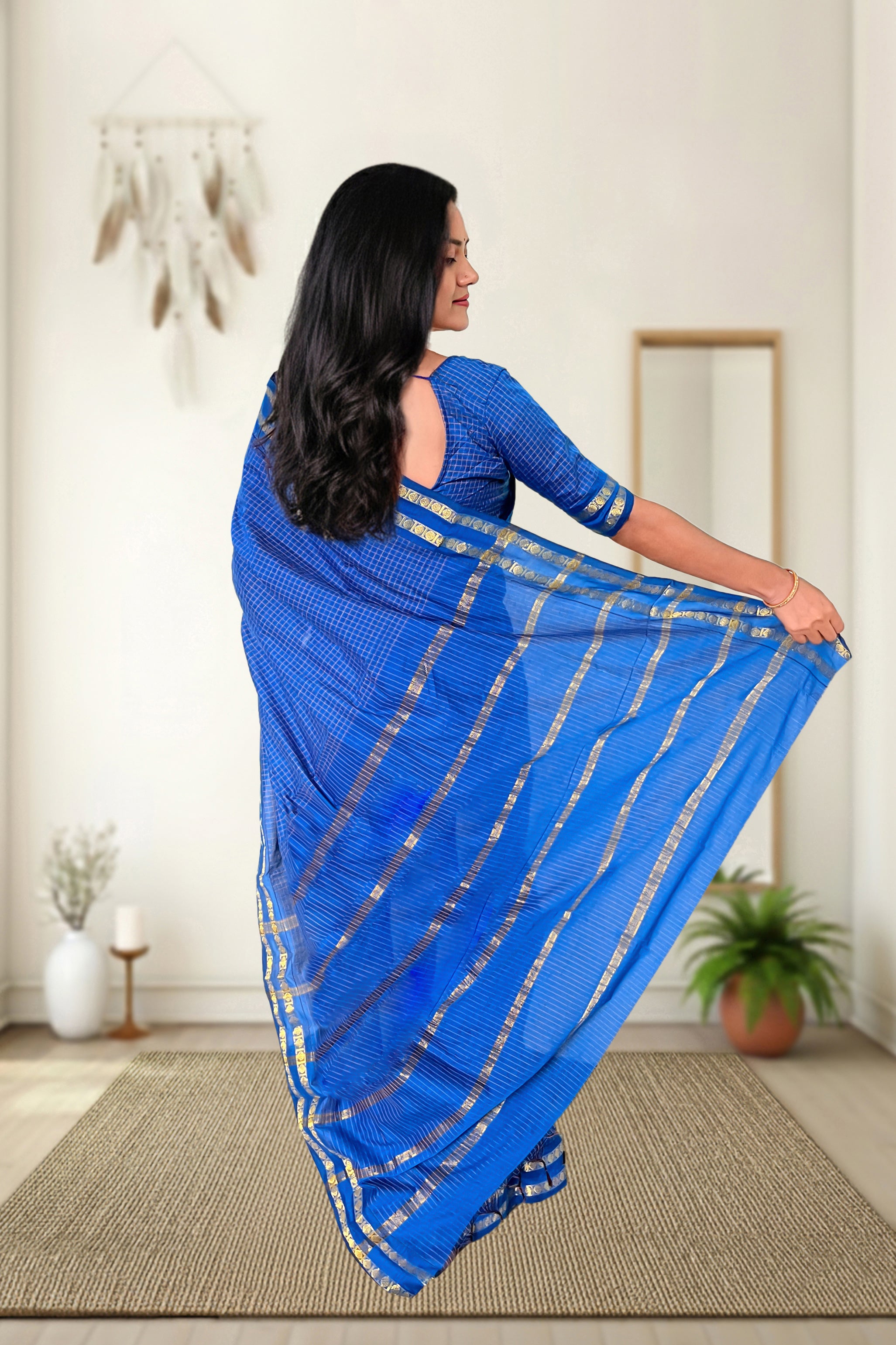 Kalyani Checked Cotton Saree