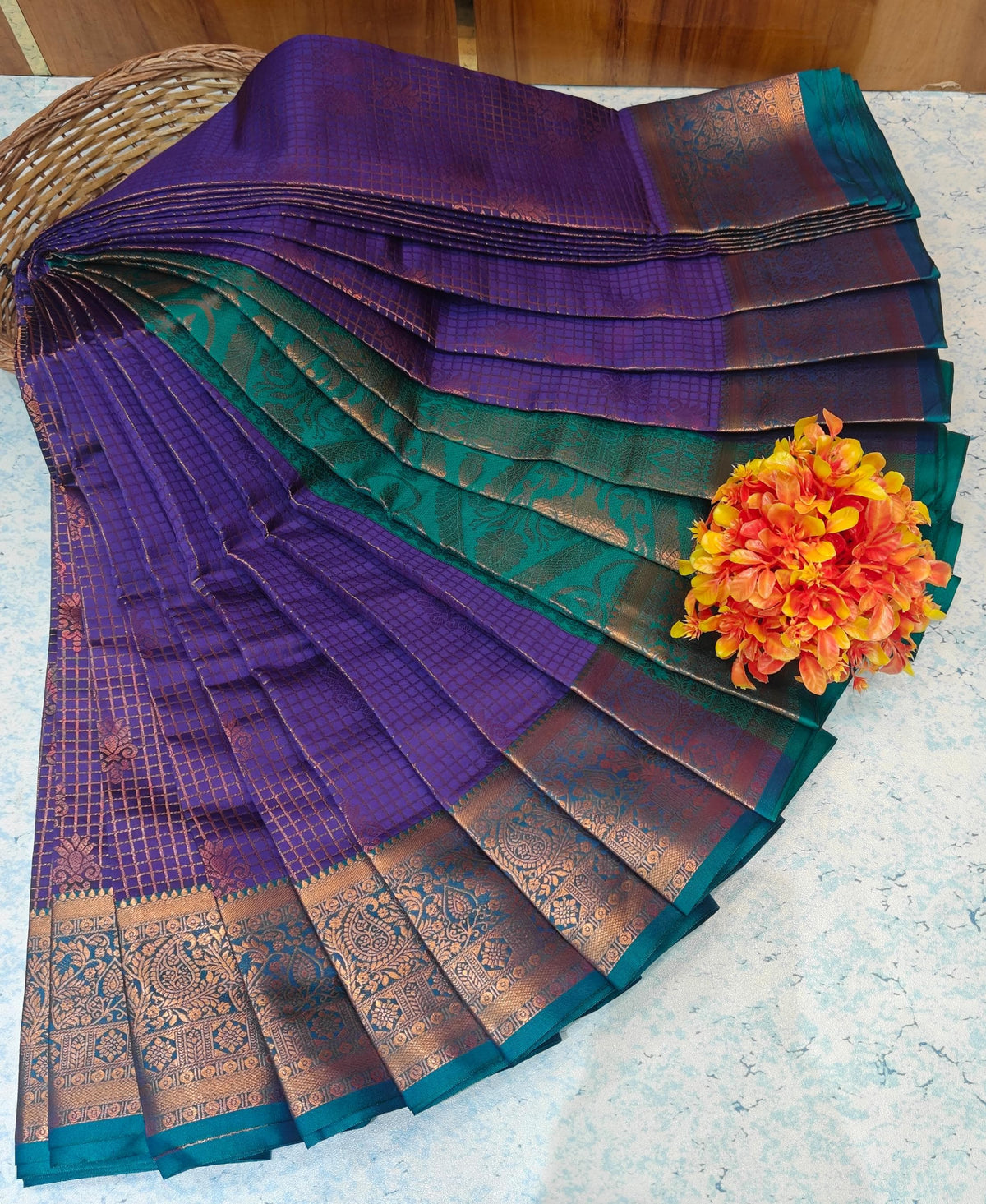 Bridal Soft Checked Silk BSCC9