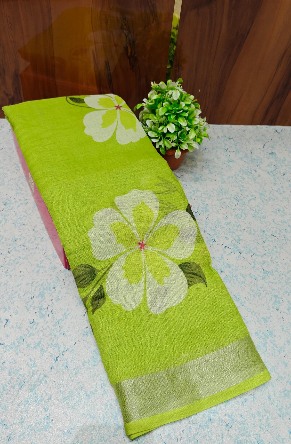 Linen Cotton Saree L03