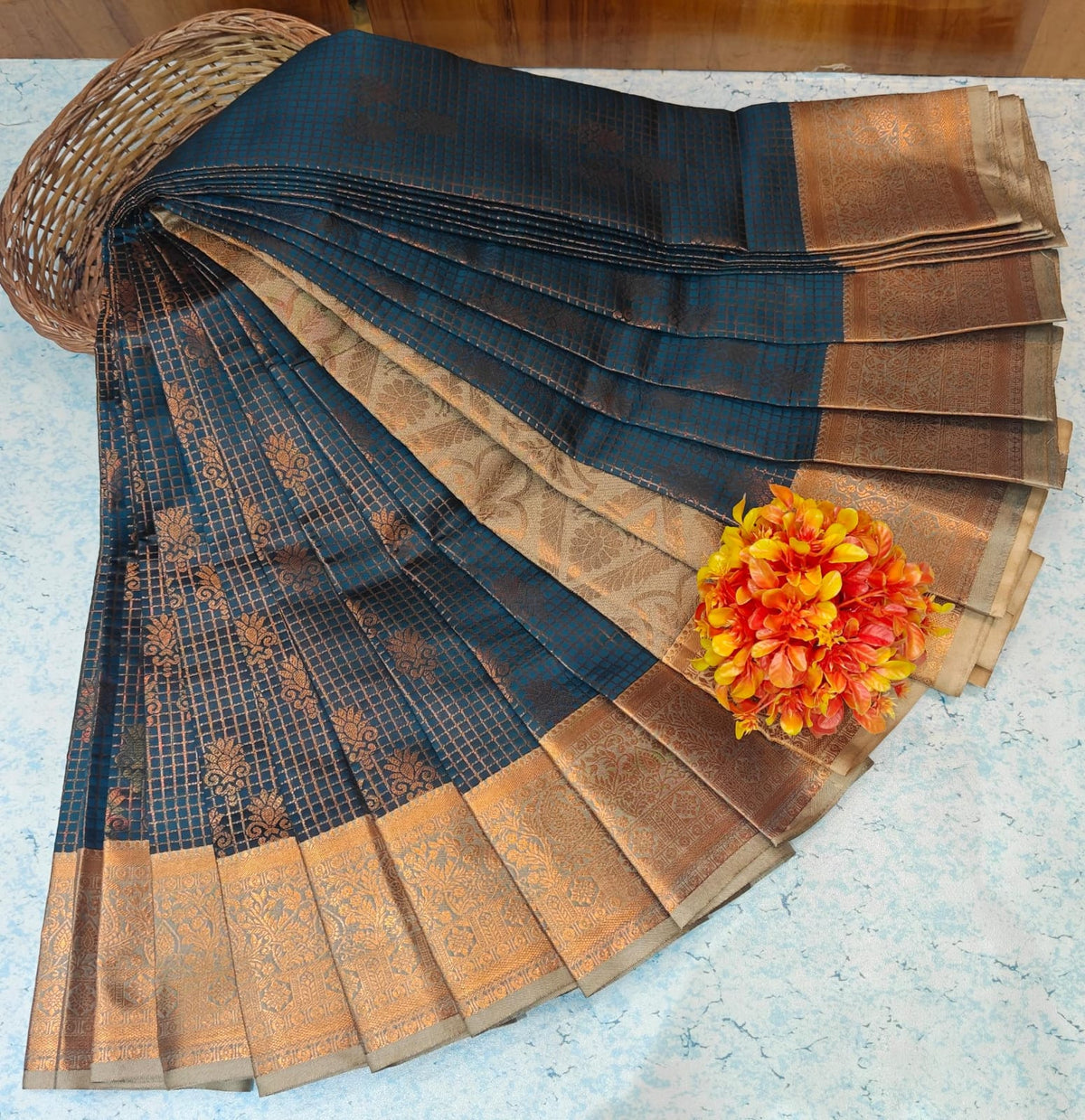 Bridal Soft Checked Silk BSCC13