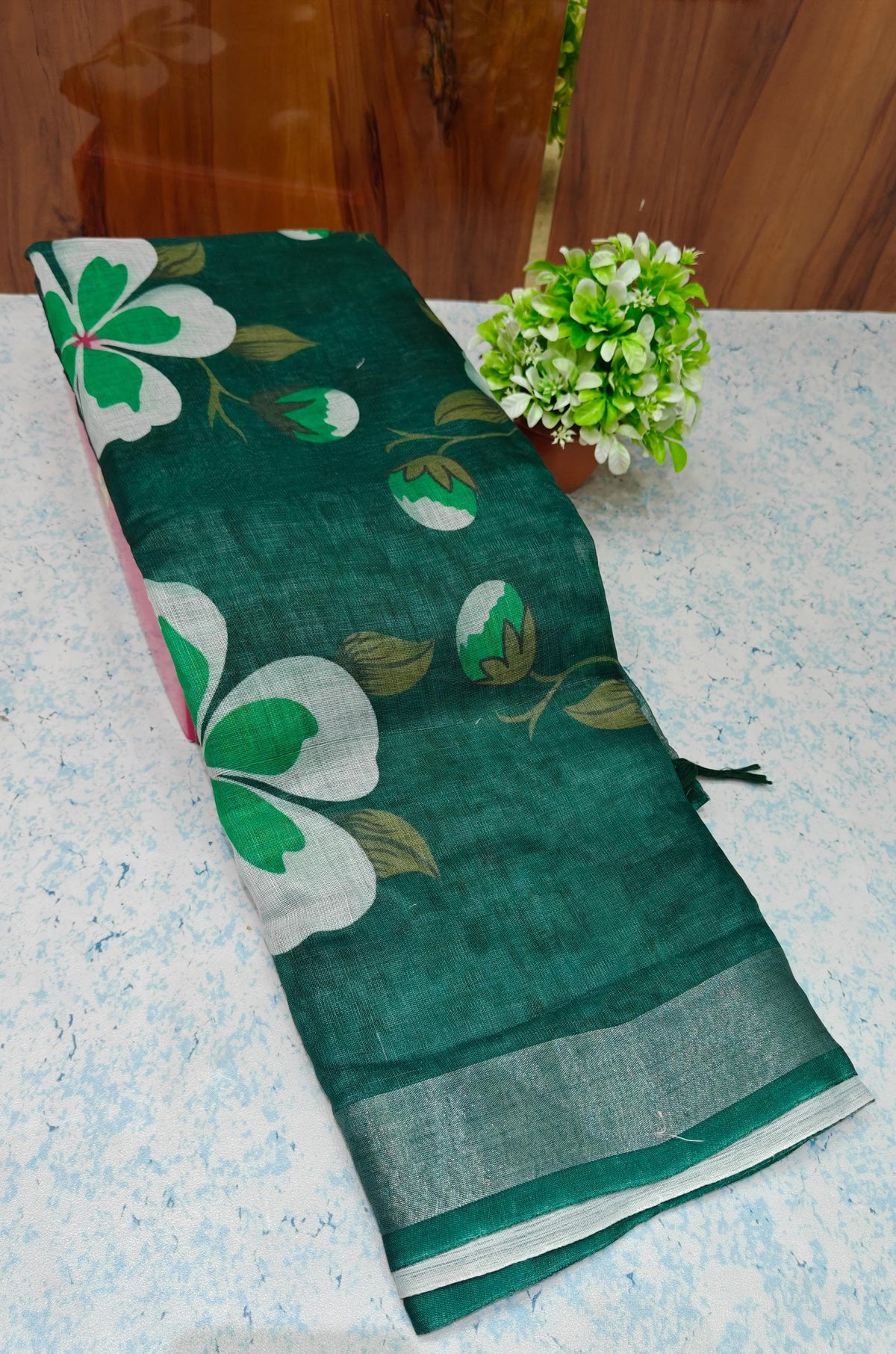 Linen Cotton Saree L010