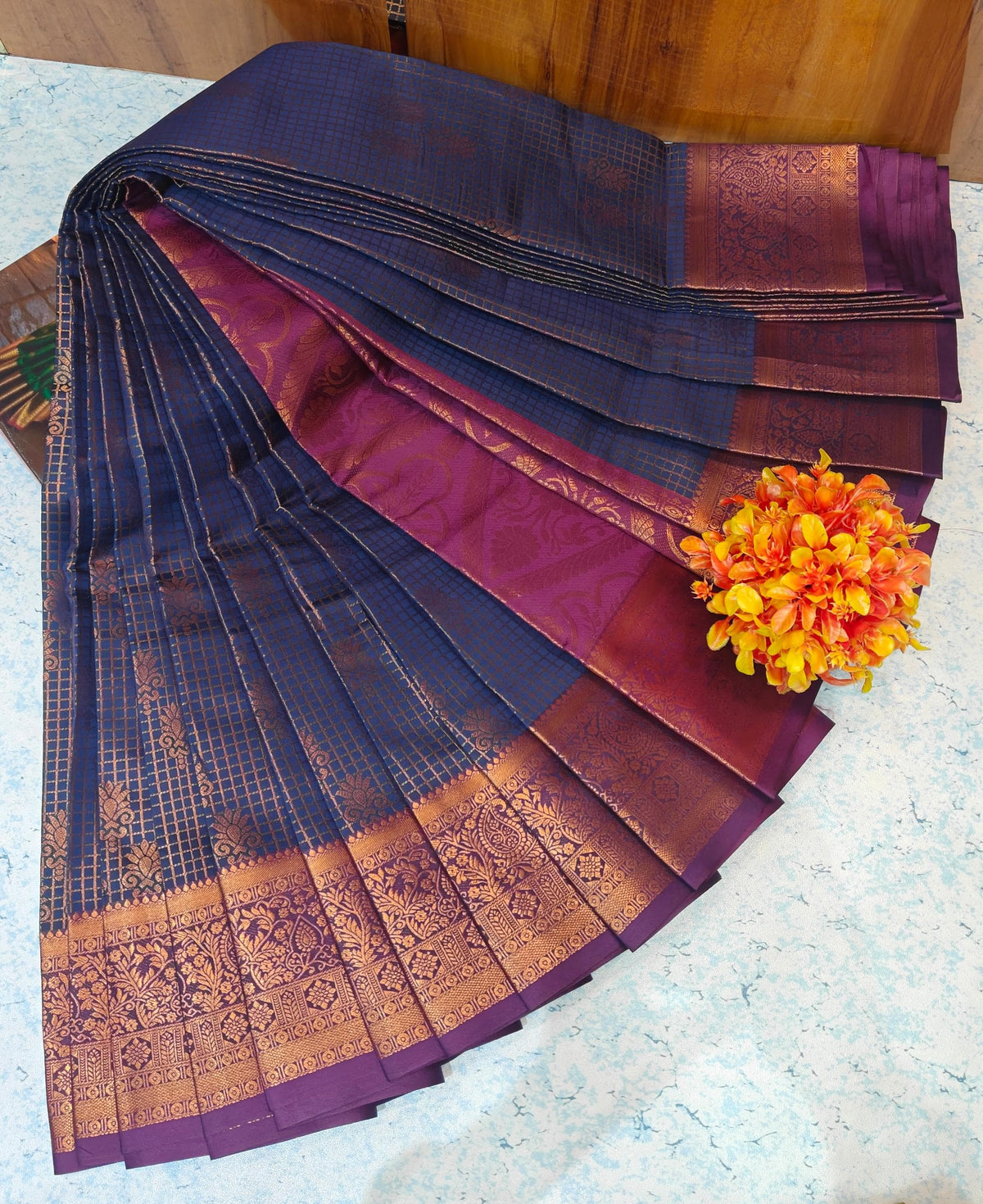 Bridal Soft Checked Silk BSCC7